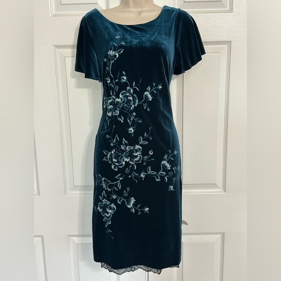 White House Black Market Blue Sheath Midi Dress size small - Picture 2 of 6